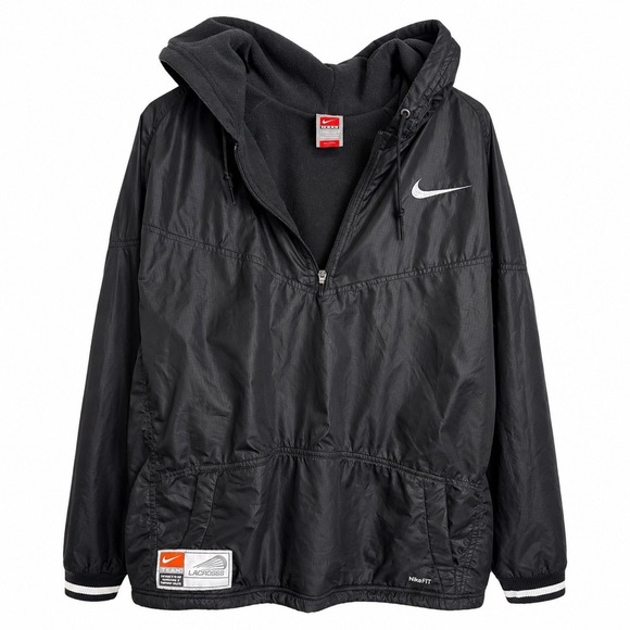 Nike Other - Nike Team Lacrosse Windbreaker Jacket Black Hoodie Mens Large NikeFIT Pullover
